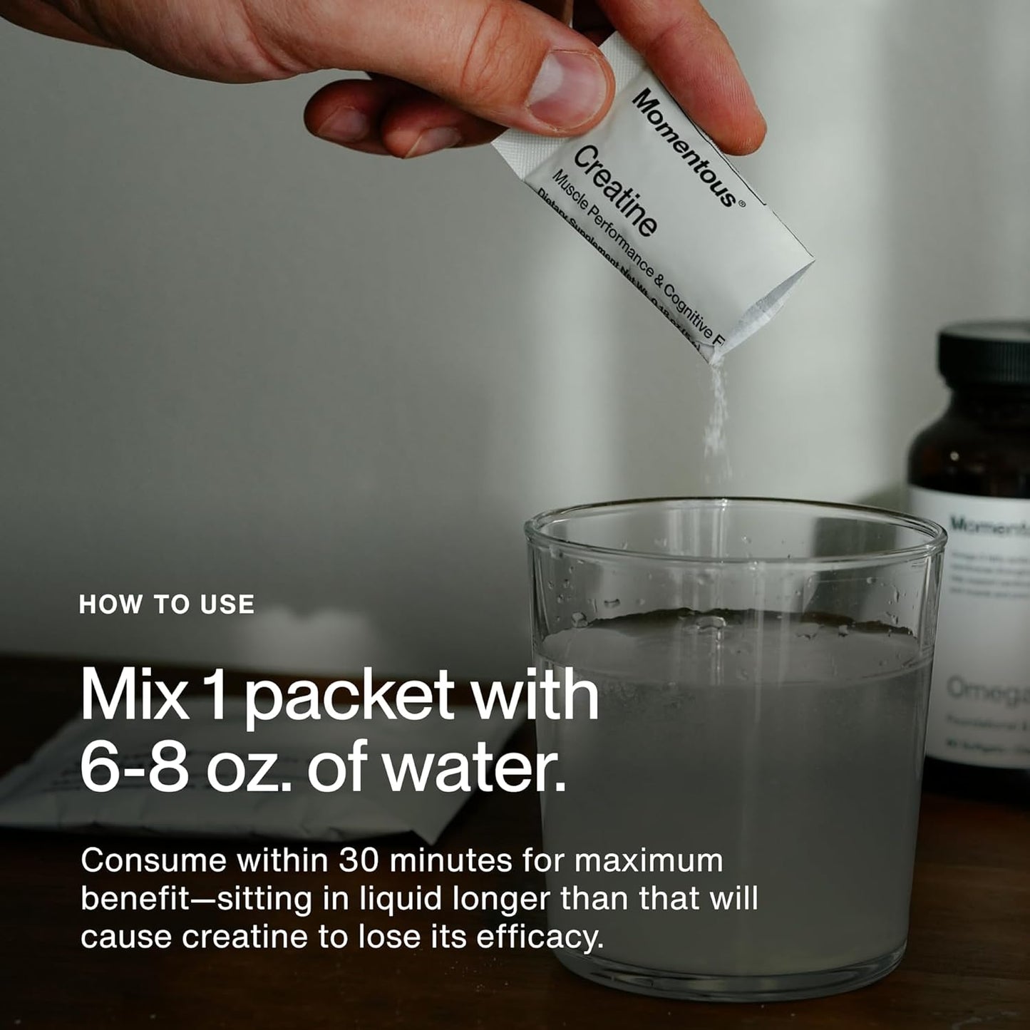 Momentous Creatine Monohydrate Powder NSF Certified for Sport 5 g per Serving