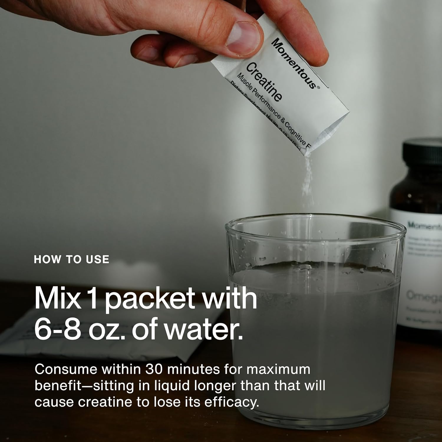 Momentous Creatine Monohydrate Powder NSF Certified for Sport 5 g per Serving