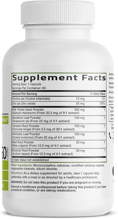 Bronson Milk Thistle Liver Detox Cleansing Formula Capsules