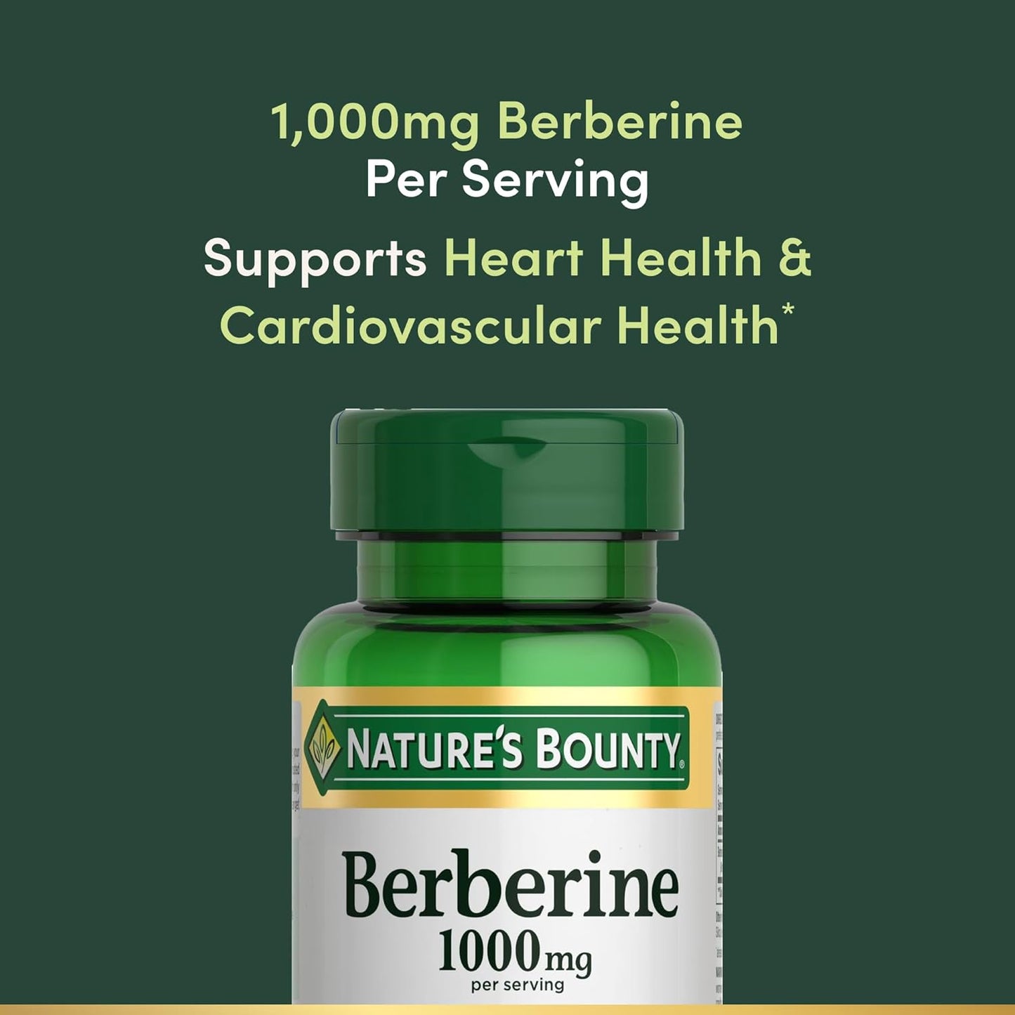 Nature's Bounty Berberine 1000mg Capsules 60 Count