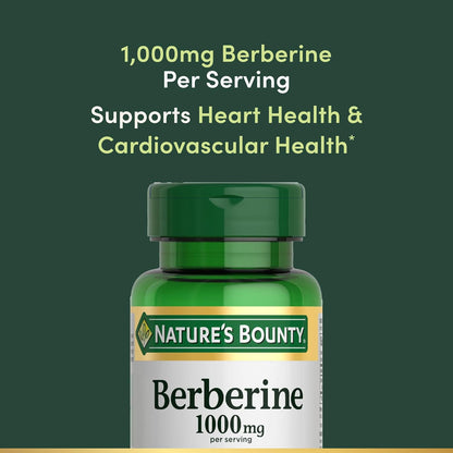 Nature's Bounty Berberine 1000mg Capsules 60 Count