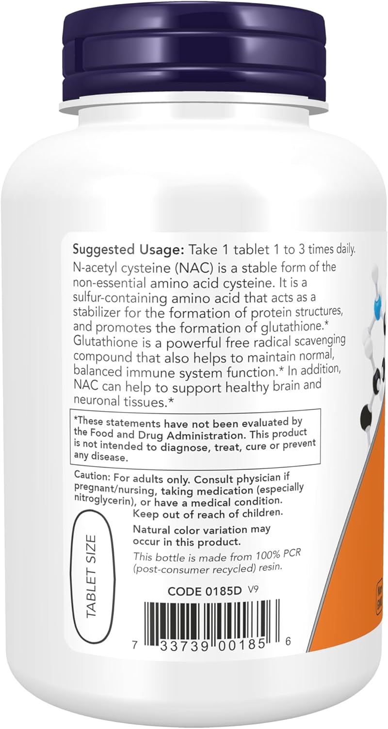NOW NAC N-Acetyl Cysteine Liver Support Immune Protection Formula Tablets