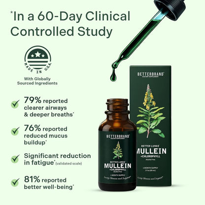 Betterbrand Mullein Drops Lung Detox Respiratory Support Liquid