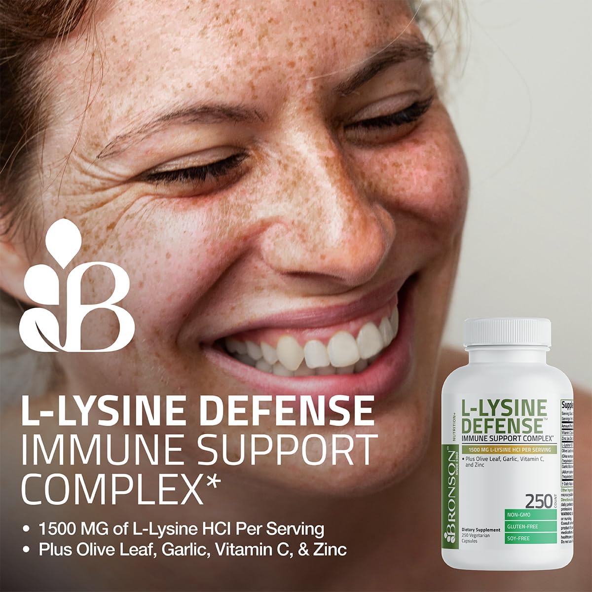 Bronson L-Lysine Defense Immune Support Complex Capsules