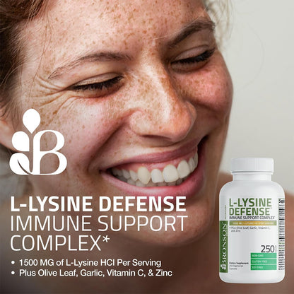 Bronson L-Lysine Defense Immune Support Complex Capsules
