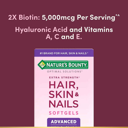 Nature's Bounty Advanced Hair Skin & Nails Argan-Infused Supplement 150 Softgels