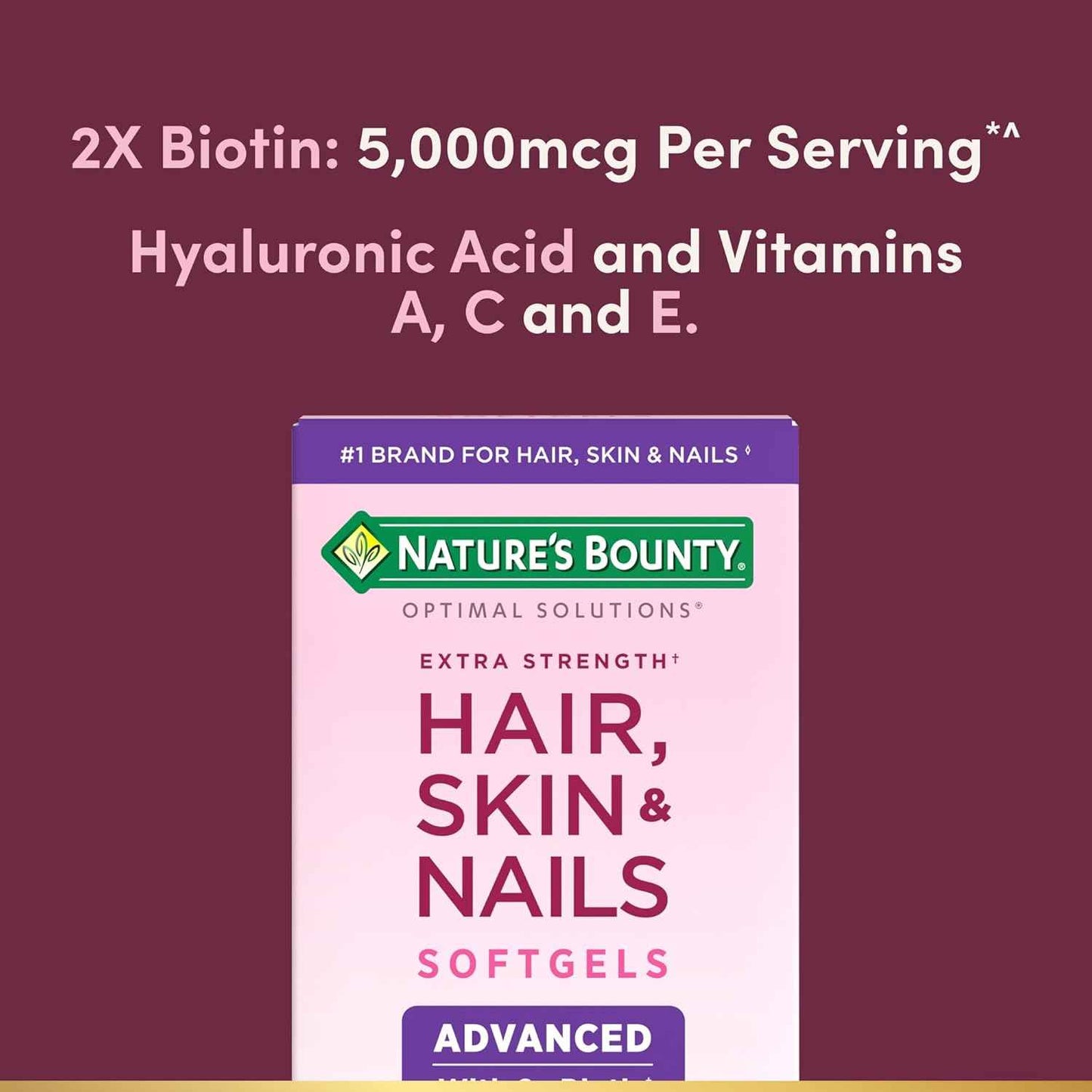 Nature's Bounty Advanced Hair, Skin & Nails 150 Rapid Release Softgels