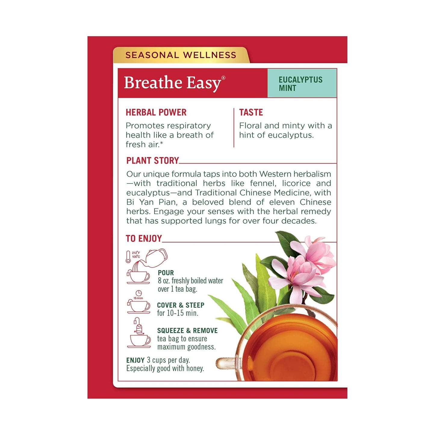 Traditional Medicinals Breathe Easy Respiratory Support Herbal Tea Bags