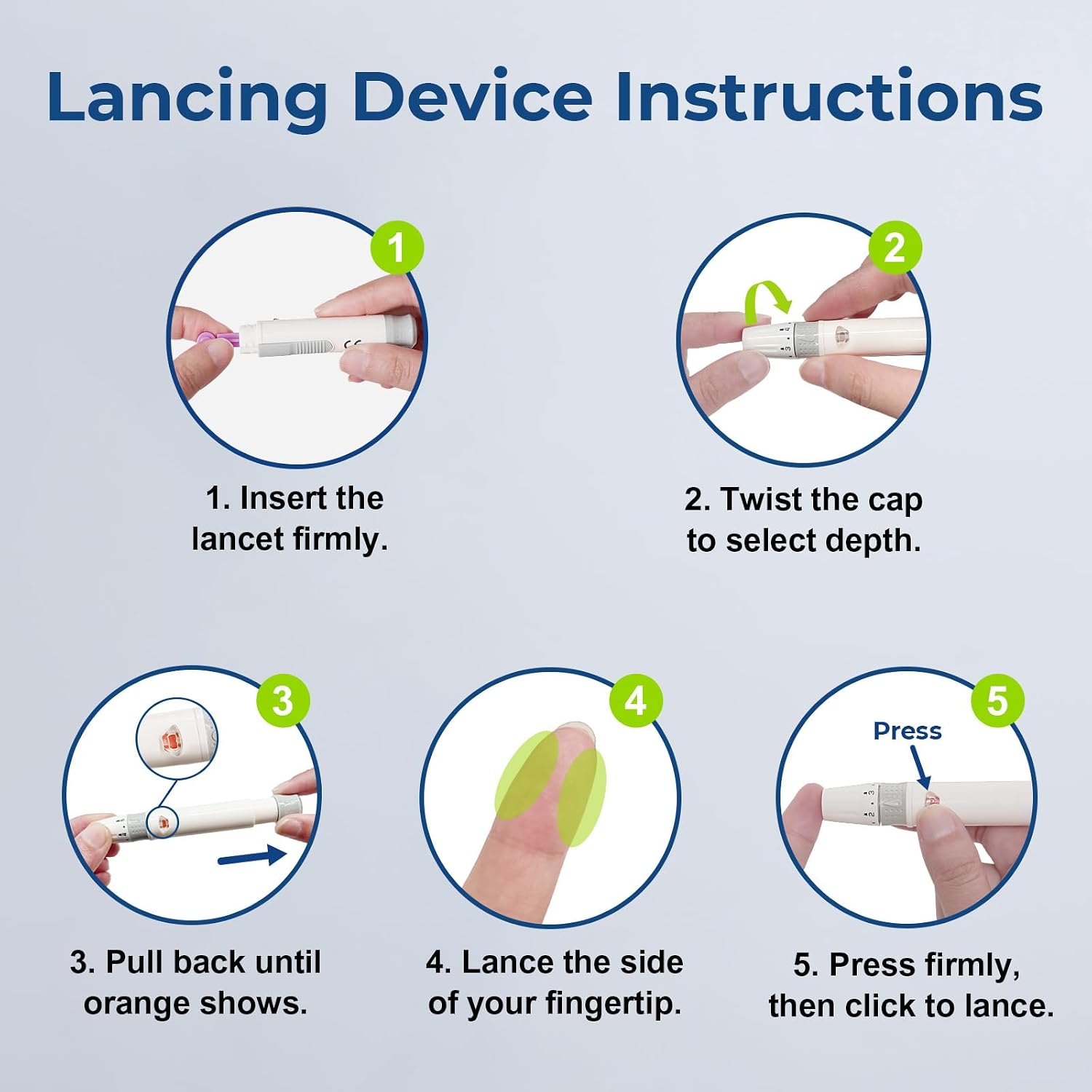 AUVON Blood Glucose Monitor Kit 50 Strips No Coding Diabetes Testing 50 Lancets Lancing Device