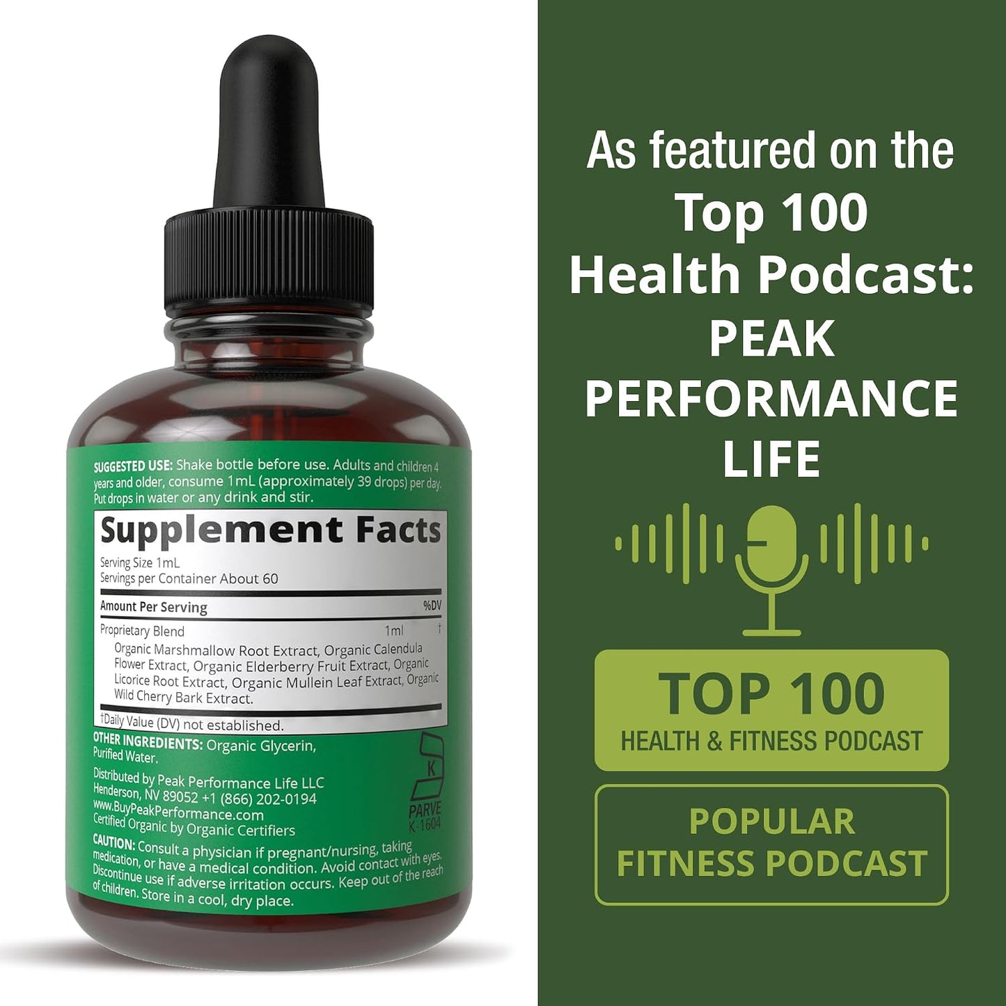 Peak Performance Organic Lung Detox Respiratory Support Liquid Drops