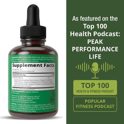 Peak Performance Organic Lung Detox Respiratory Support Liquid Drops