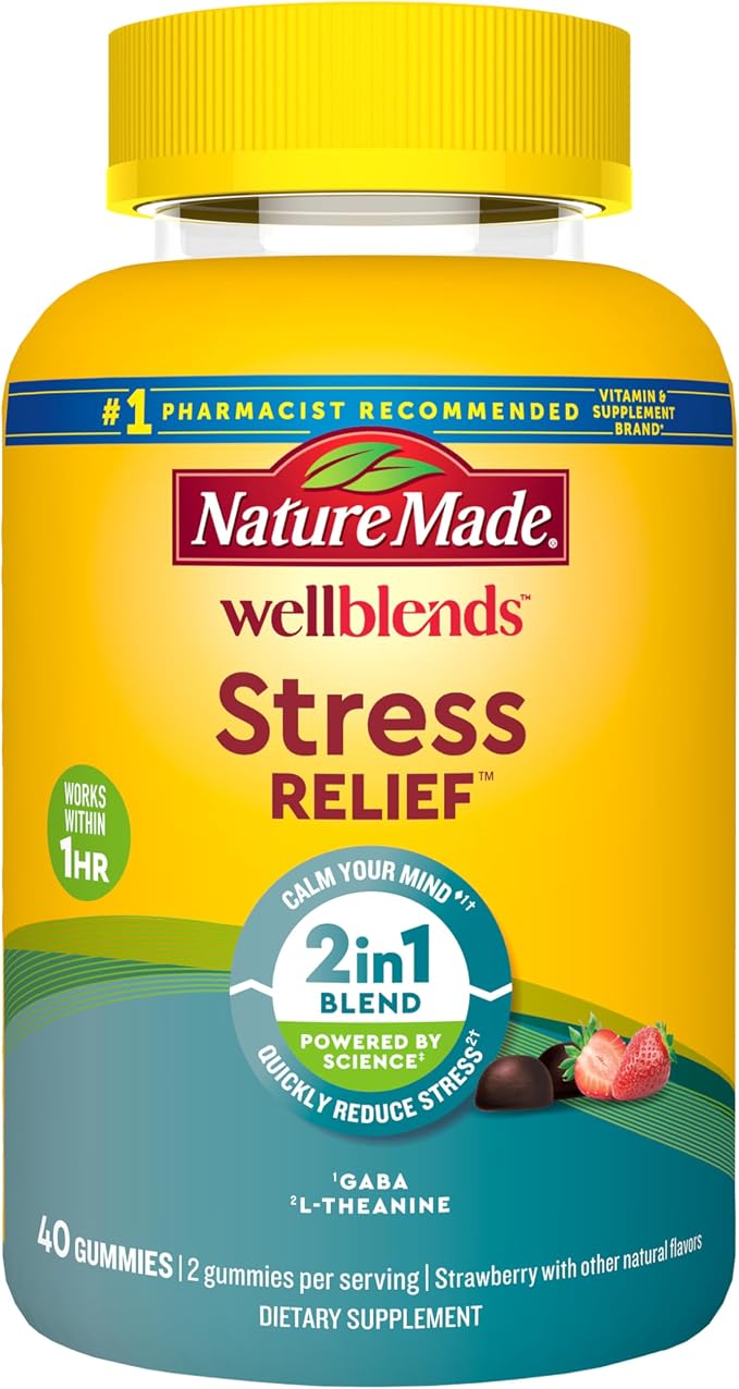 Nature Made Wellblends Stress Relief Strawberry Gummies 40 Count