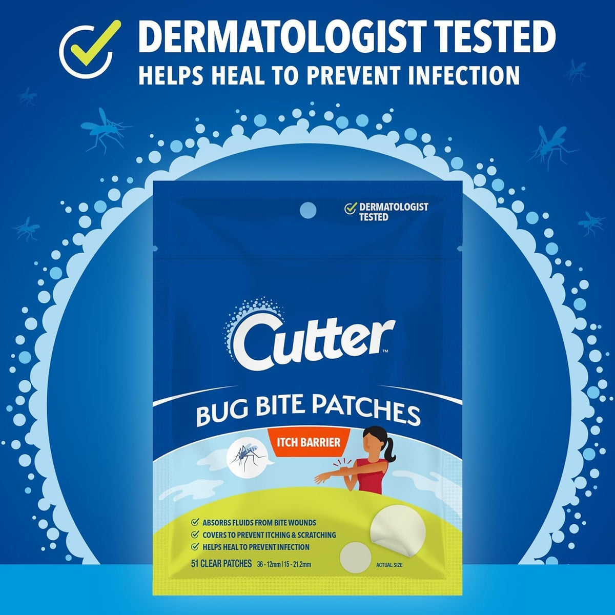 Cutter Bug Bite Itch Relief Hydrocolloid Patches