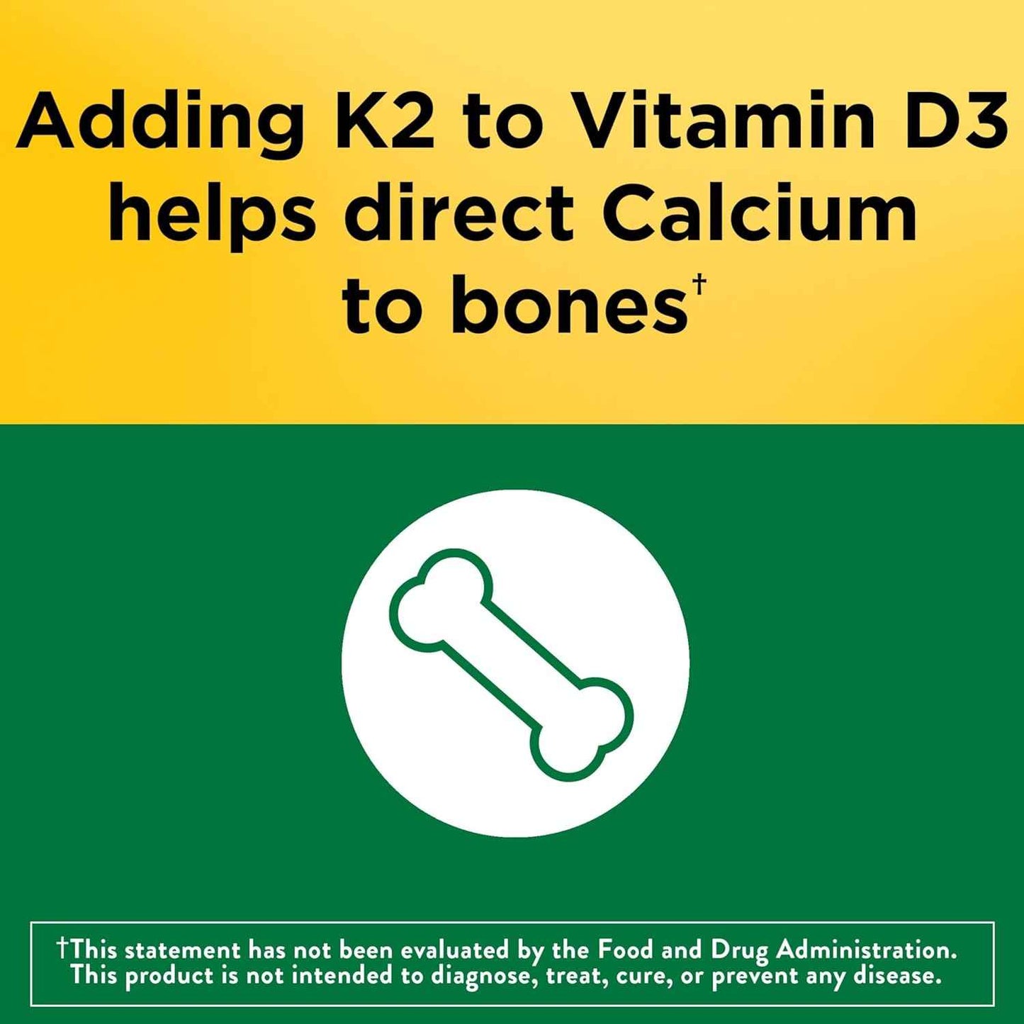 Nature Made Vitamin D3 K2 Supplement 5000 IU 30 Softgels