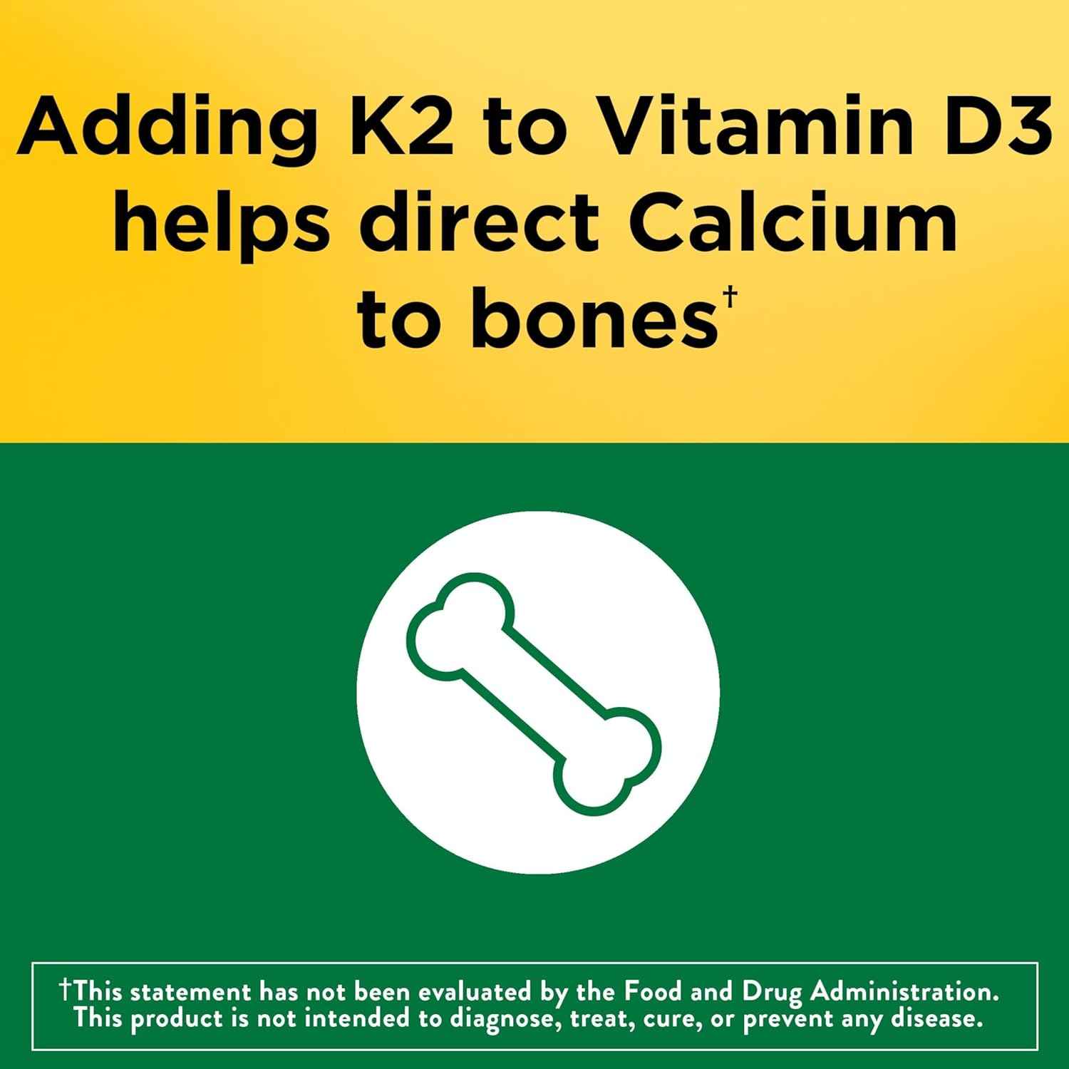 Nature Made Vitamin D3 K2 Supplement 5000 IU 30 Softgels