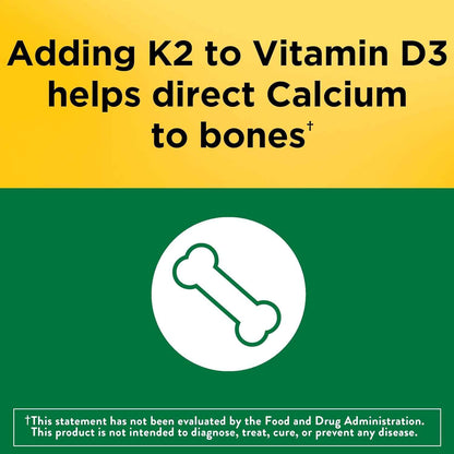 Nature Made Vitamin D3 K2 Supplement 5000 IU 30 Softgels