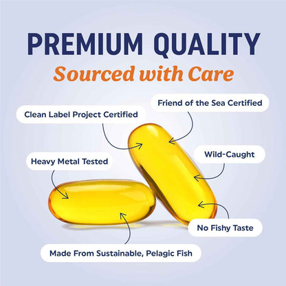 MAV Nutrition Triple Strength DHA Omega-3 Fish Oil Supplement 3600mg Burpless