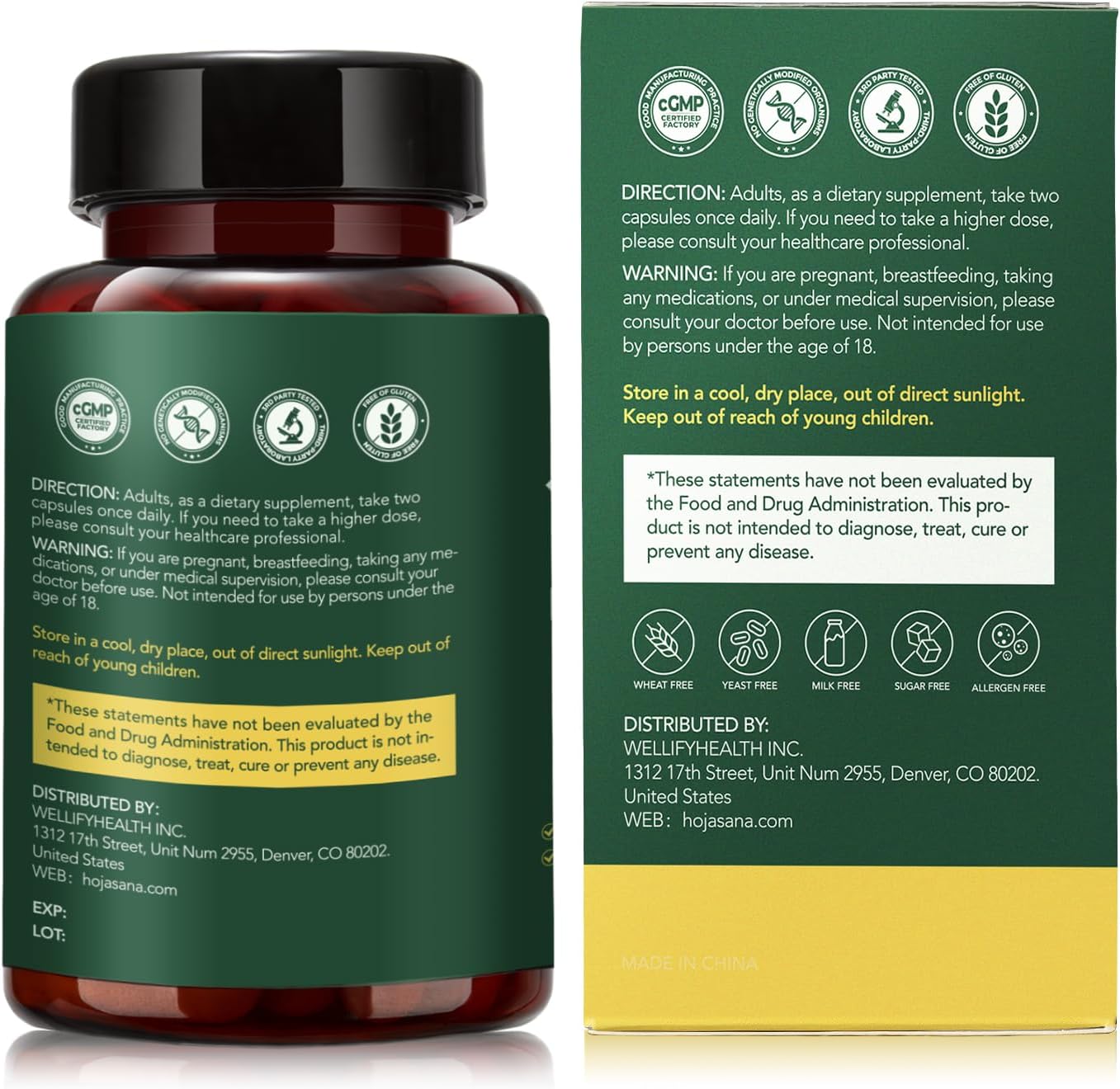 HojaSana Milk Thistle Silymarin Liver Support Detox Formula Capsules
