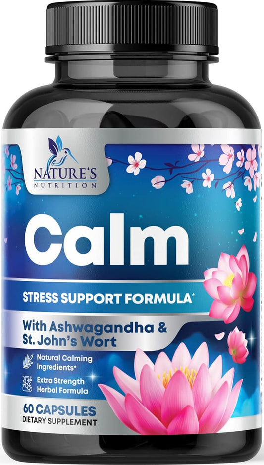 Nature's Nutrition Ashwagandha GABA Stress Mood Support Capsules
