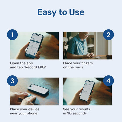 KardiaMobile 1-Lead EKG Monitor Medical-Grade FDA-Cleared Personal Heart Monitor Detects AFib & Arrhythmias 30 Second Results Works with Most Smartphones