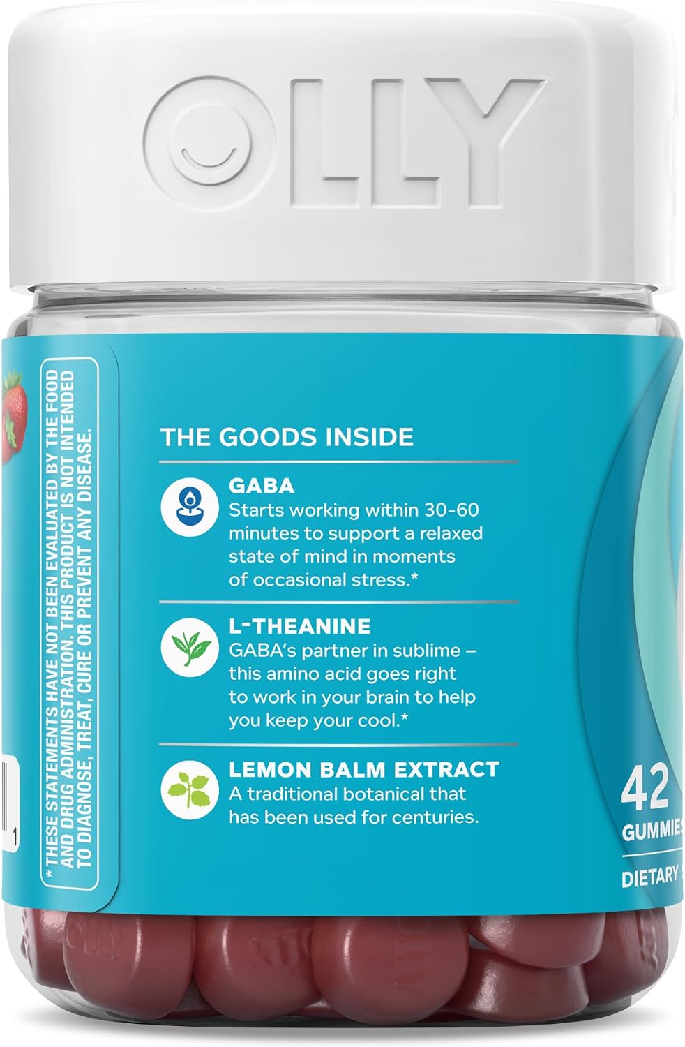 OLLY Goodbye Stress Support Supplement Berry Verbena Gummies