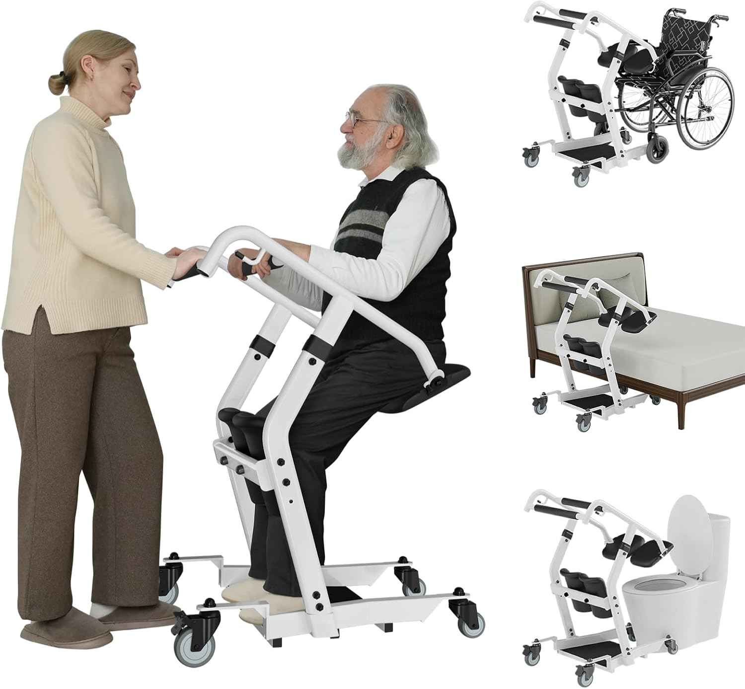 VOCIC 2026 Upgraded Sit to Stand Lift for Elderly Patient Transport Unit