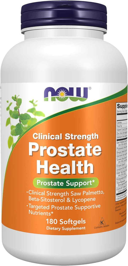 NOW Supplements Prostate Health Clinical Strength Saw Palmetto Beta-Sitosterol & Lycopene 180 Softgels
