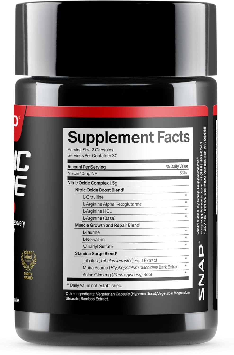 Snap Supplements Nitric Oxide Booster + Prostate Health Supplements for Men 60 + 90 Capsules