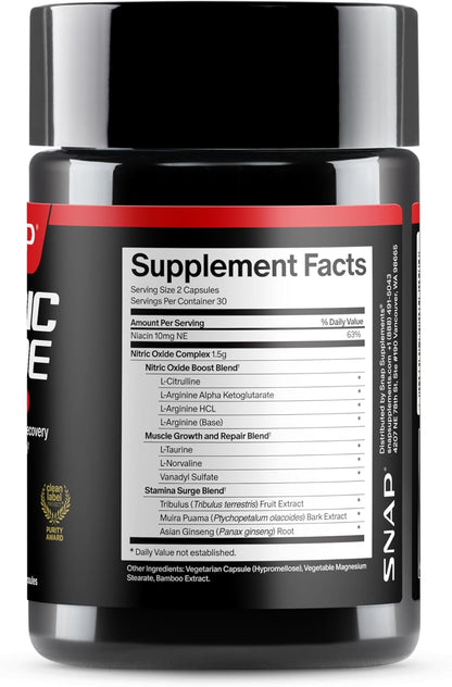 Snap Supplements Nitric Oxide Booster + Prostate Health Supplements for Men 60 + 90 Capsules