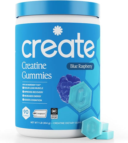 Create Creatine Monohydrate Gummies 1.5g Per Gummy Vegan Gluten-Free Non-GMO