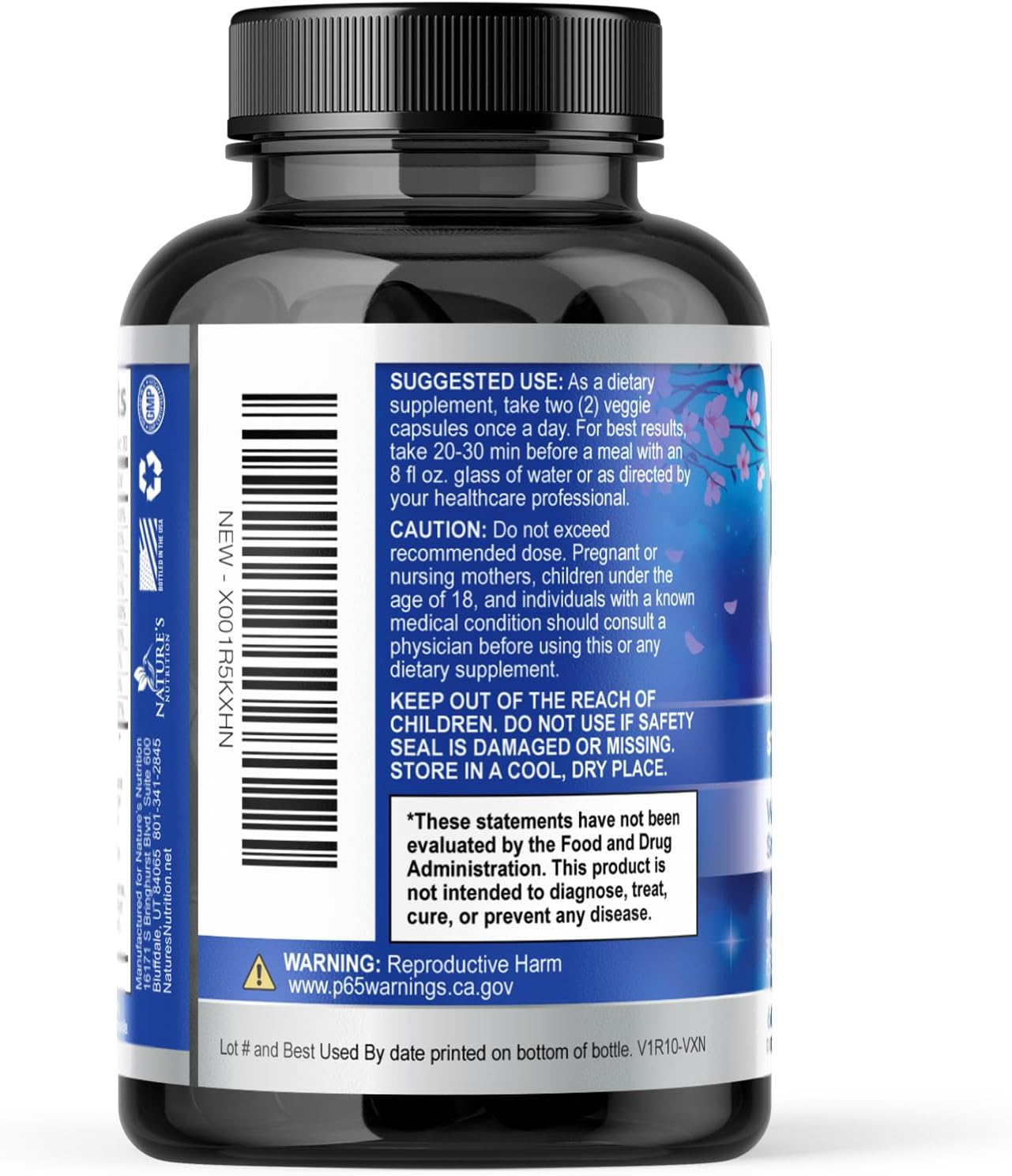 Nature's Nutrition Ashwagandha GABA Stress Mood Support Capsules
