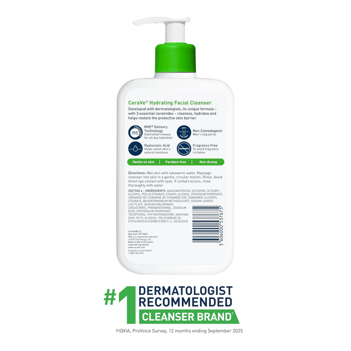 CeraVe Hydrating Face Wash Cleanser for Dry Normal Skin