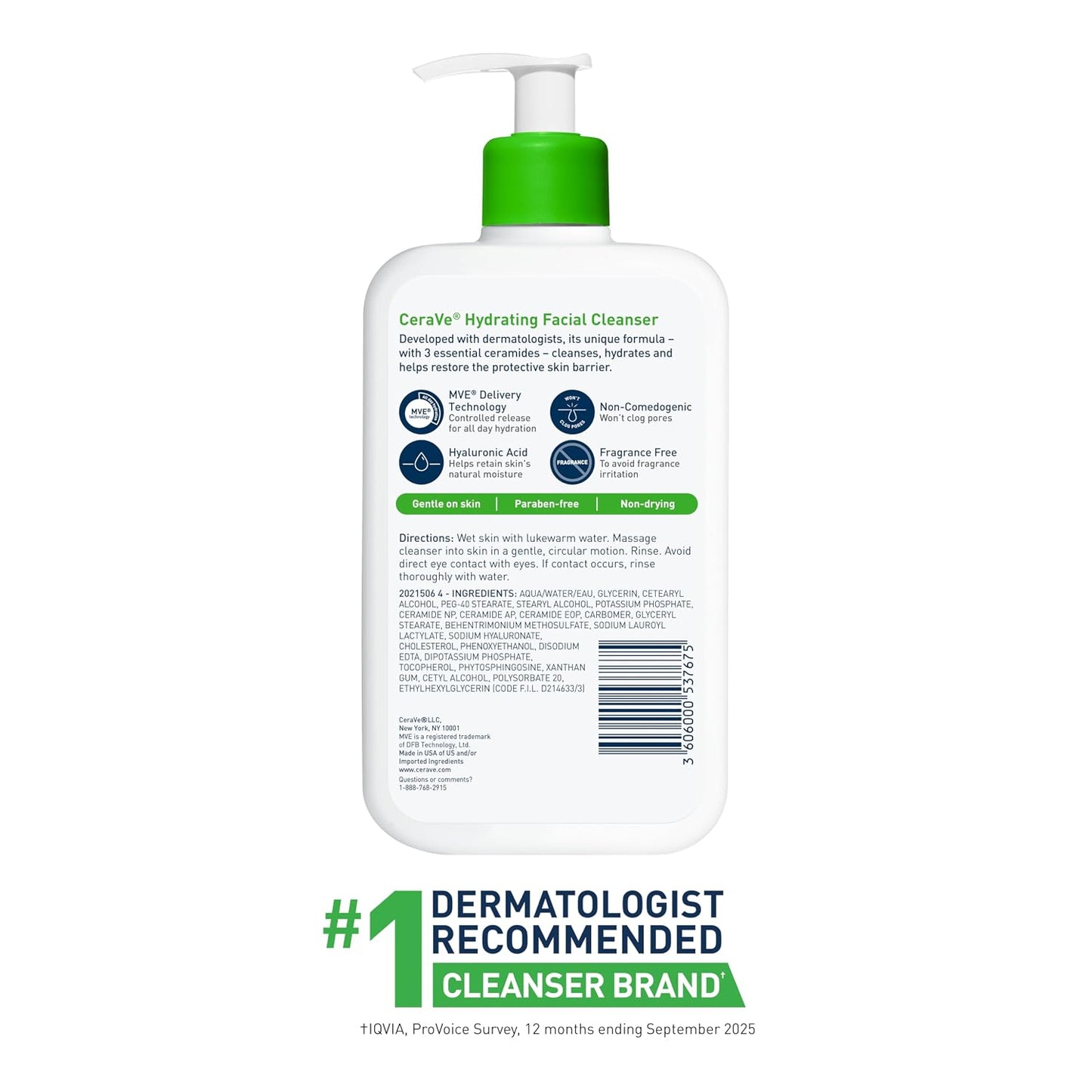 CeraVe Hydrating Face Wash Cleanser for Dry Normal Skin