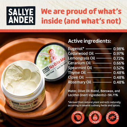 SALLYEANDER No-Bite-Me Natural Bug & Insect Repellent Lotion