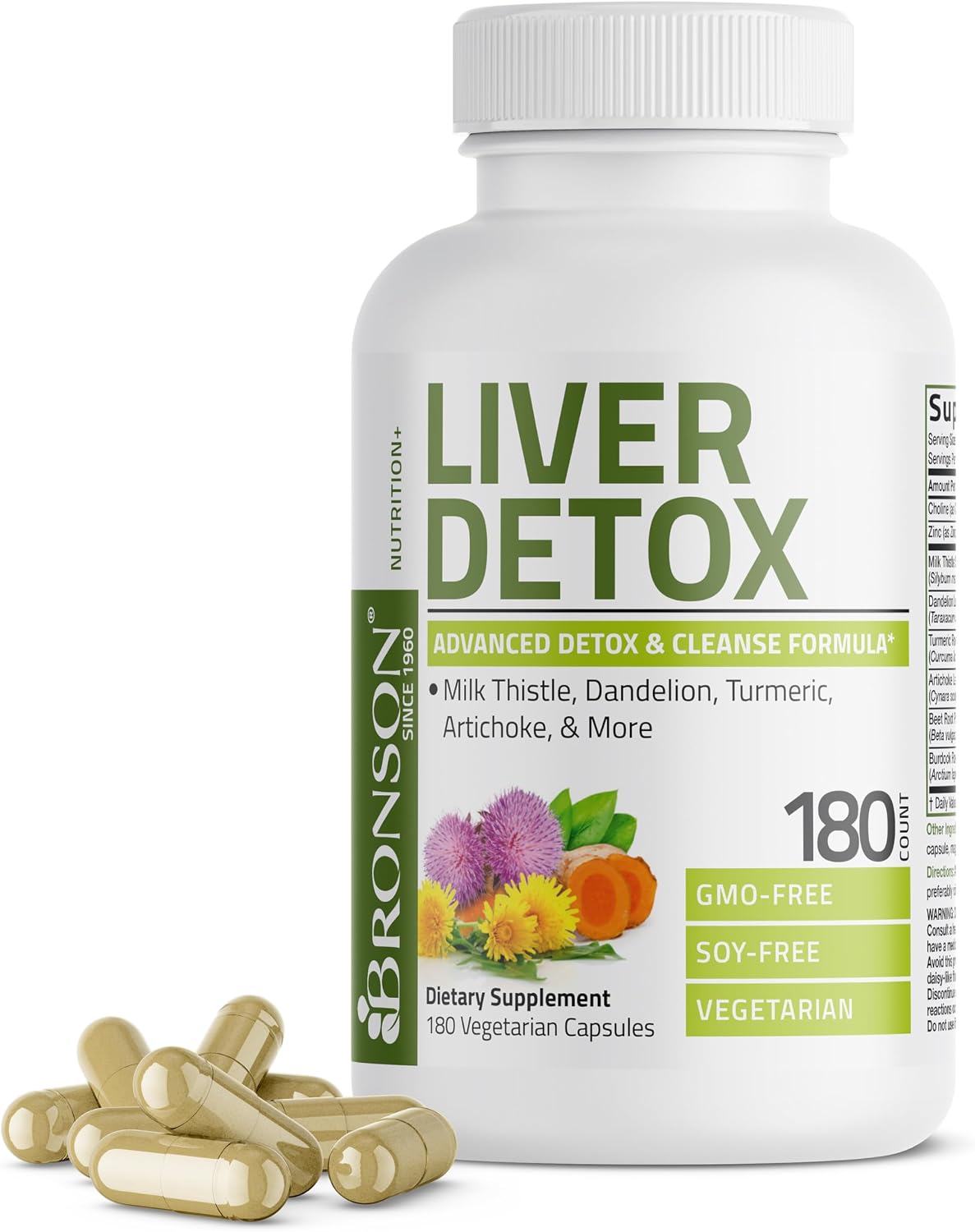 Bronson Milk Thistle Liver Detox Cleansing Formula Capsules