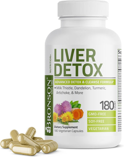 Bronson Milk Thistle Liver Detox Cleansing Formula Capsules
