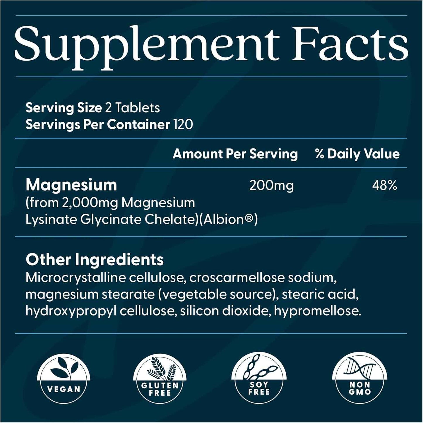 Doctor's Best High Absorption Magnesium Glycinate Lysinate Supplement Tablets 200mg