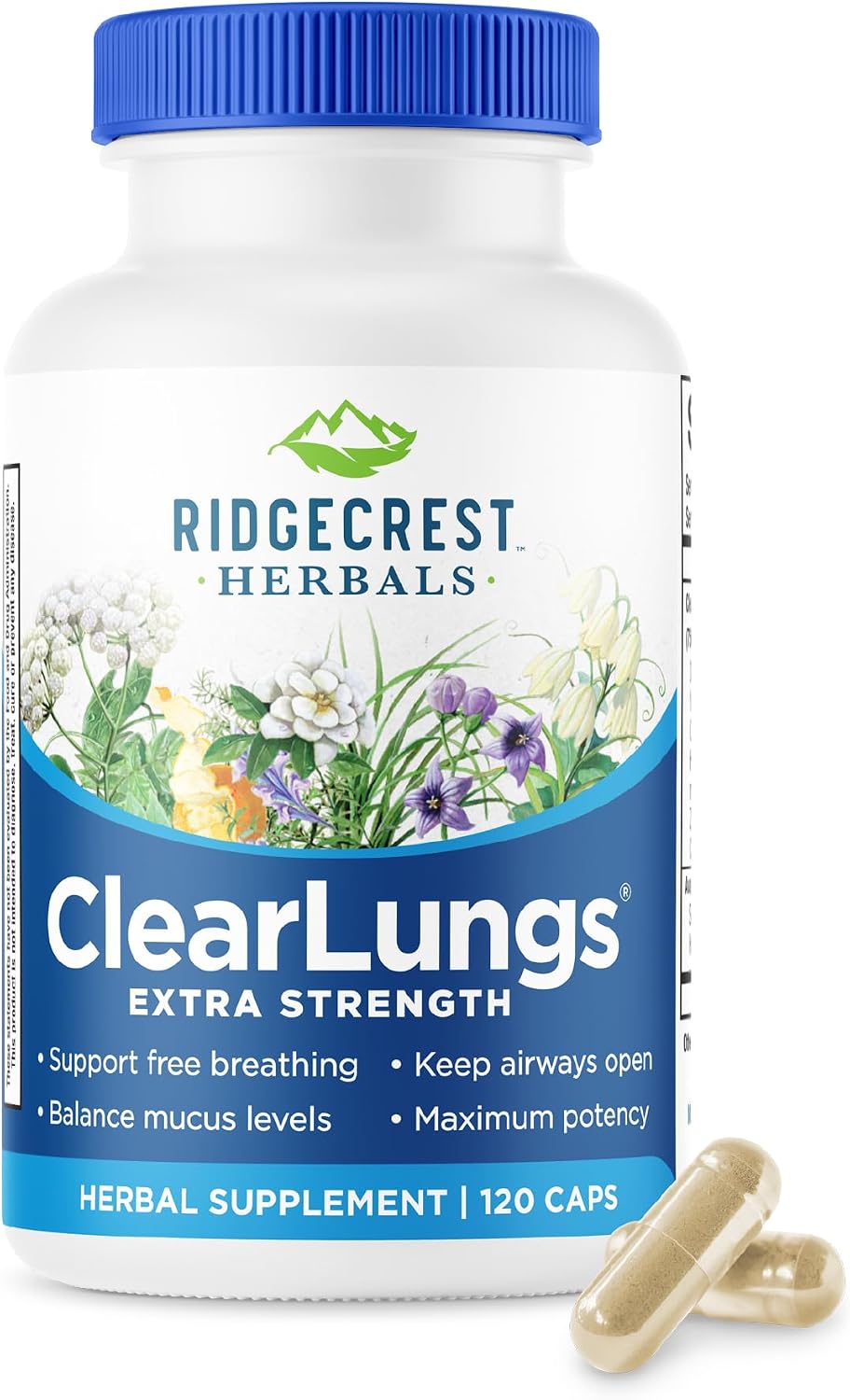 RidgeCrest Herbals ClearLungs Extra Strength Respiratory Support Capsules