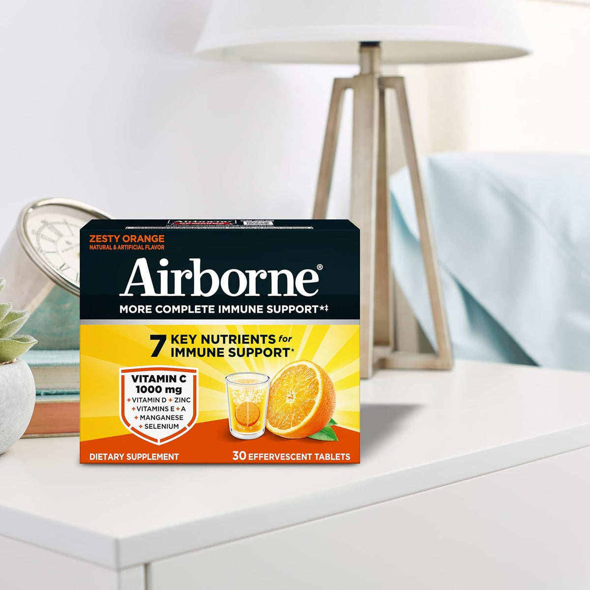 Airborne Immune Support Effervescent Tablets Zesty Orange 30 Count
