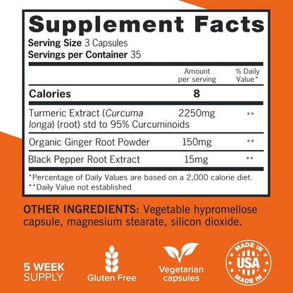 Qunol Turmeric Curcumin with Black Pepper & Ginger 2400mg 105ct