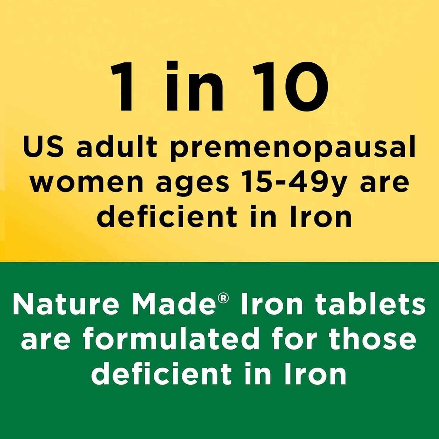 Nature Made Iron 65 mg Tablets Supplement for Red Blood Cell Support 180 Count