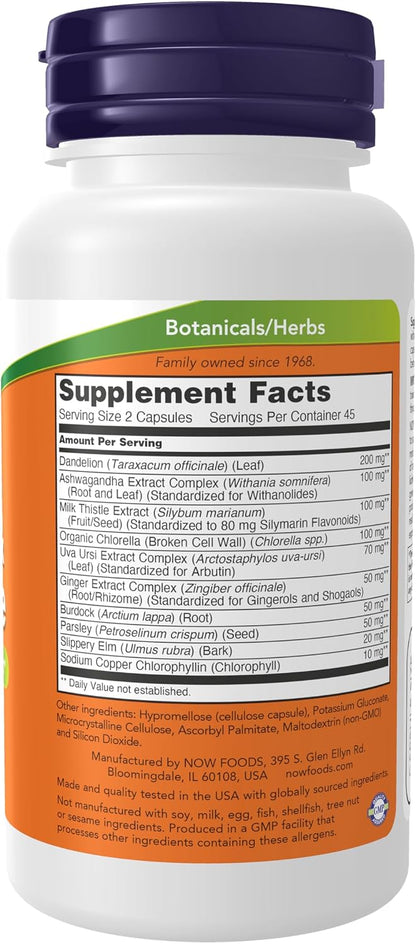 NOW Detox Cleanse Liver Kidney Support Formula Veg Capsules