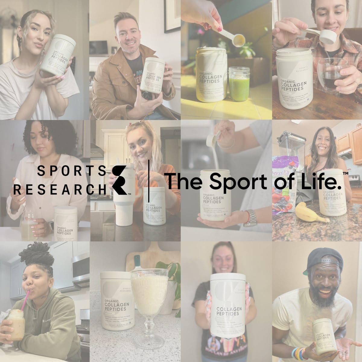 Sports Research Collagen Peptides Dietary Supplement Powder