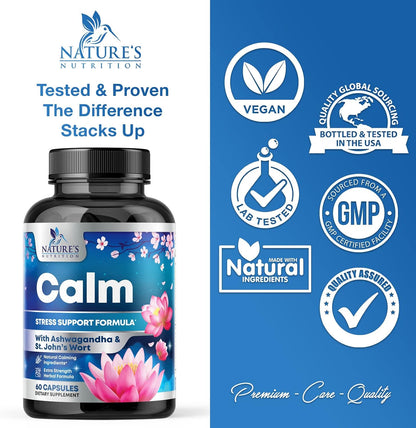 Nature's Nutrition Ashwagandha GABA Stress Mood Support Capsules
