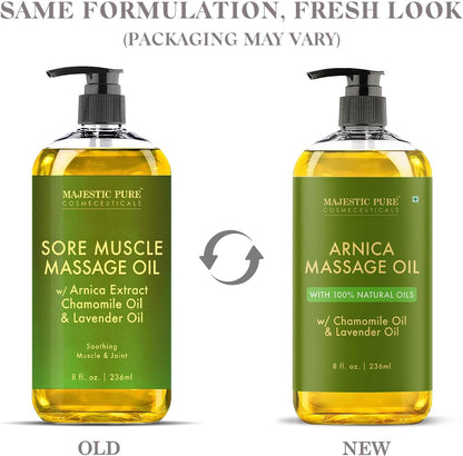 Majestic Pure Arnica Sore Muscle Massage Oil