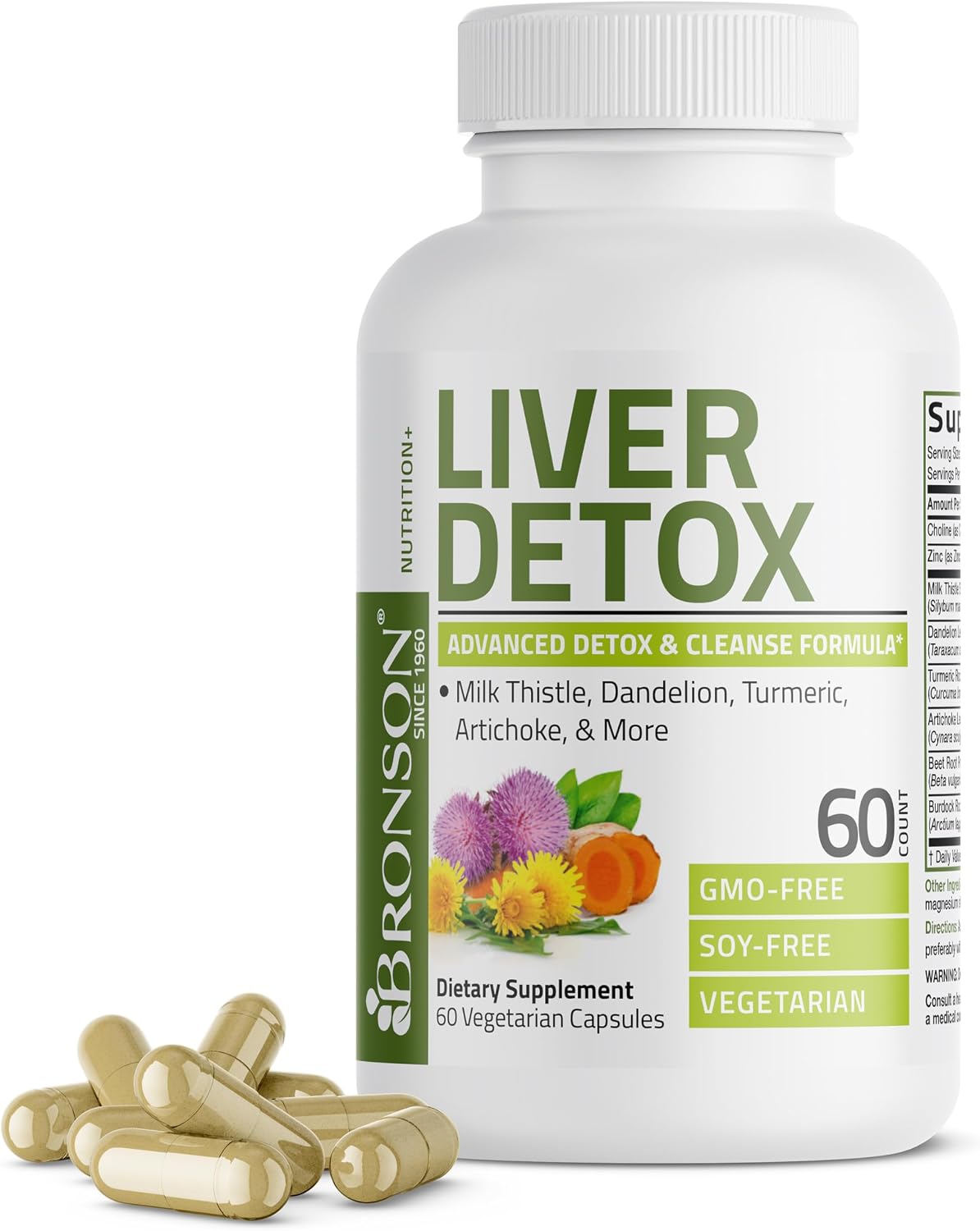 Bronson Milk Thistle Liver Detox Cleansing Formula Capsules