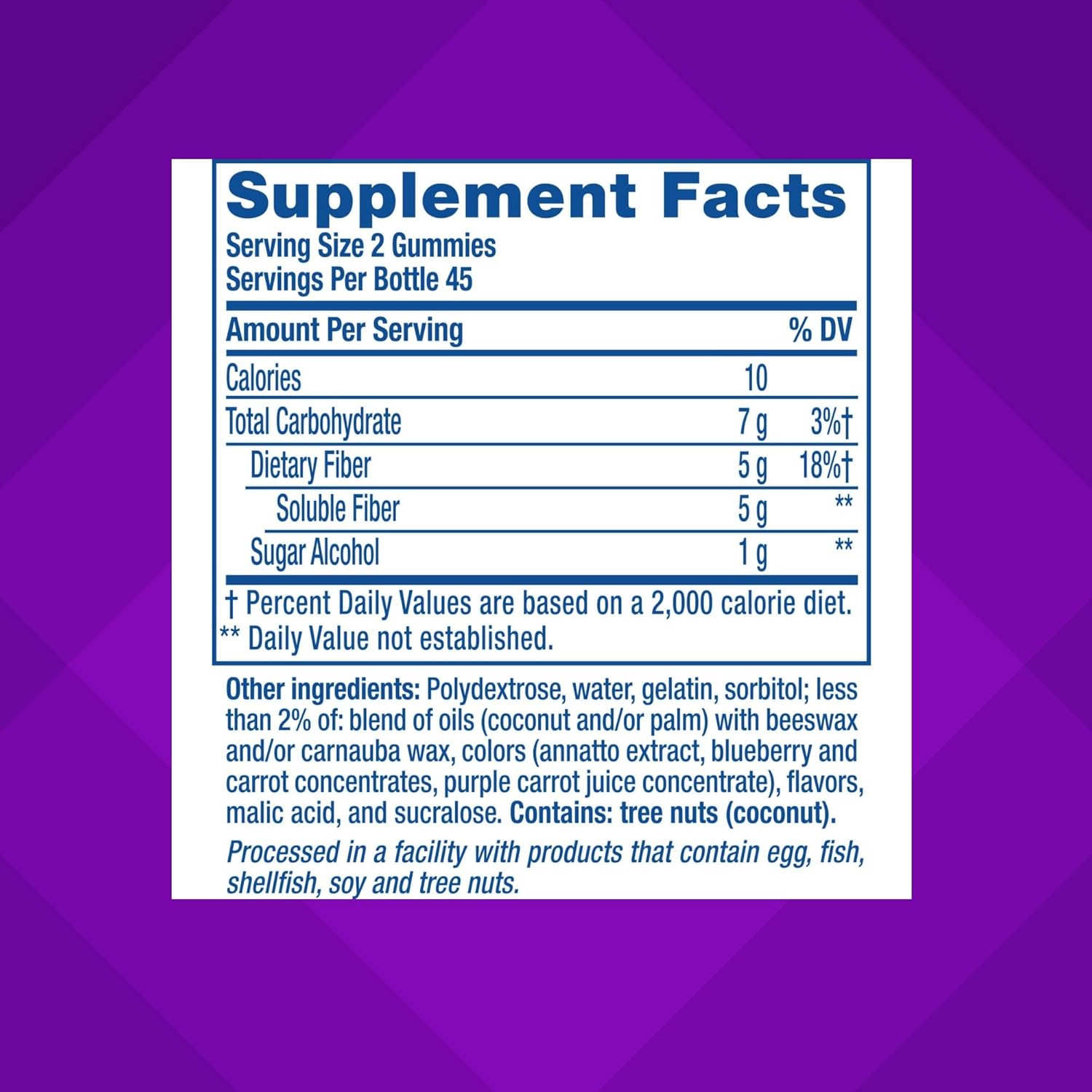 Vitafusion Fiber Well Sugar Free Prebiotic Gummies 5g 90 Count