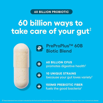 Physician's CHOICE Probiotic Supplement 60 Billion CFU Organic Prebiotics 30ct