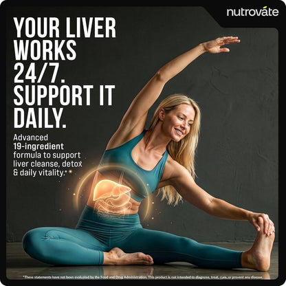 NutroVate Milk Thistle TUDCA NAC Liver Support Detox Formula Capsules