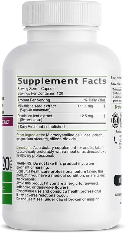 Bronson Milk Thistle Liver Detox Cleansing Formula Capsules
